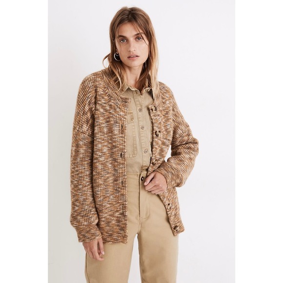 Madewell Space-Dyed Winstead Chunky Knit Cardigan Sweater - Picture 1 of 13